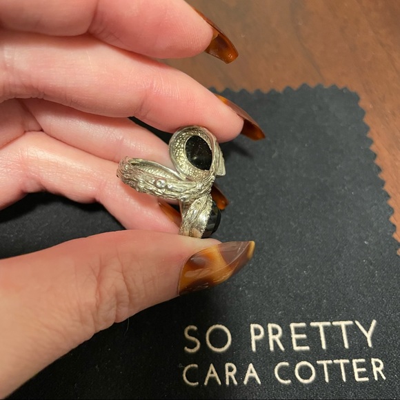 Double Adore Ring | So Pretty Cara Cotter | Onyx & Silver | size 5 - Picture 5 of 5